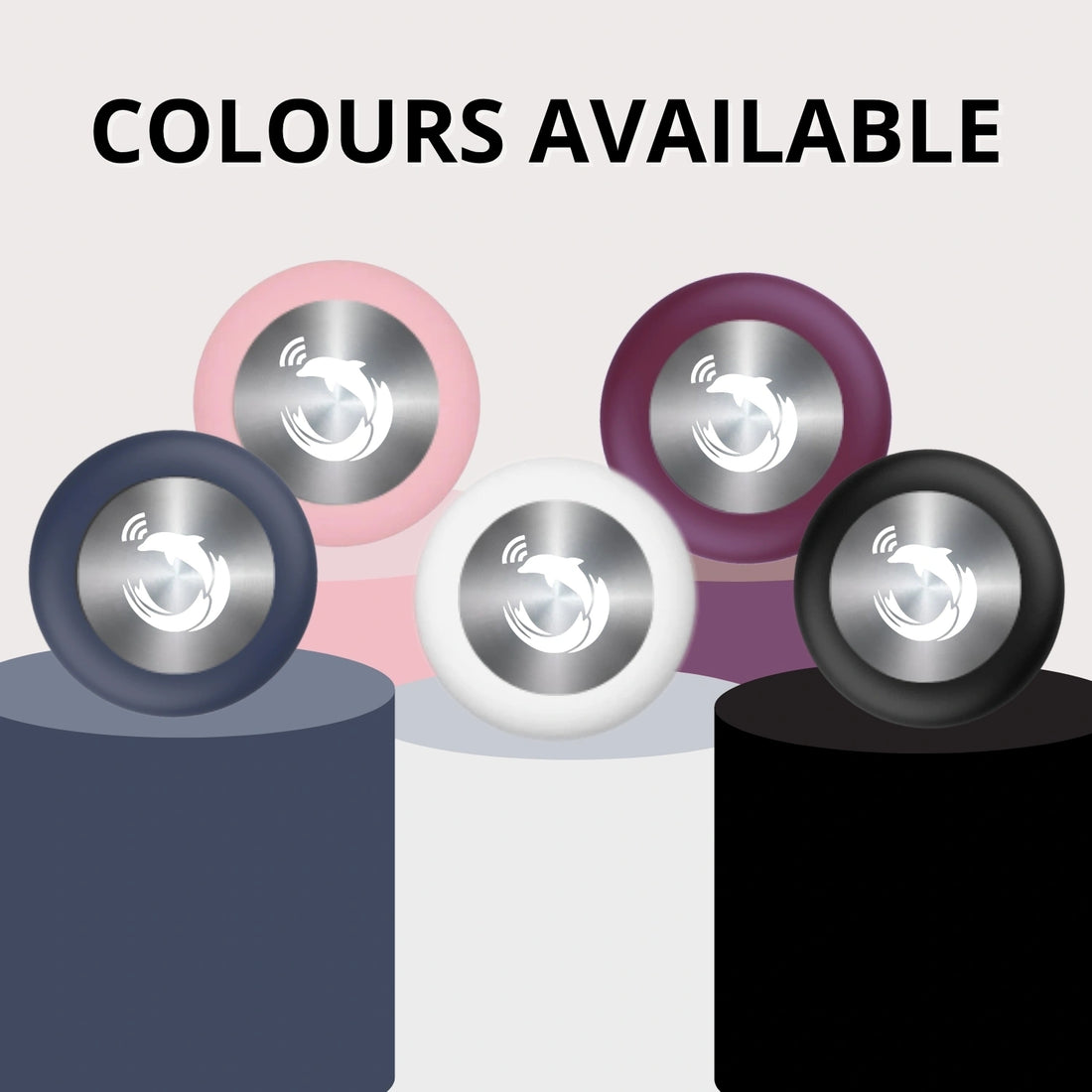 Black silicone holder for smart trackers by tag8