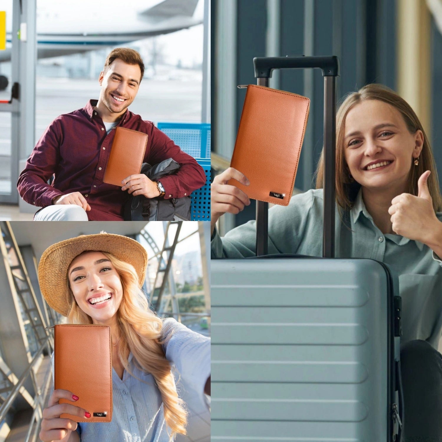 tag8 Smart Family Passport Tracker in tan color with advanced tracking for family travel