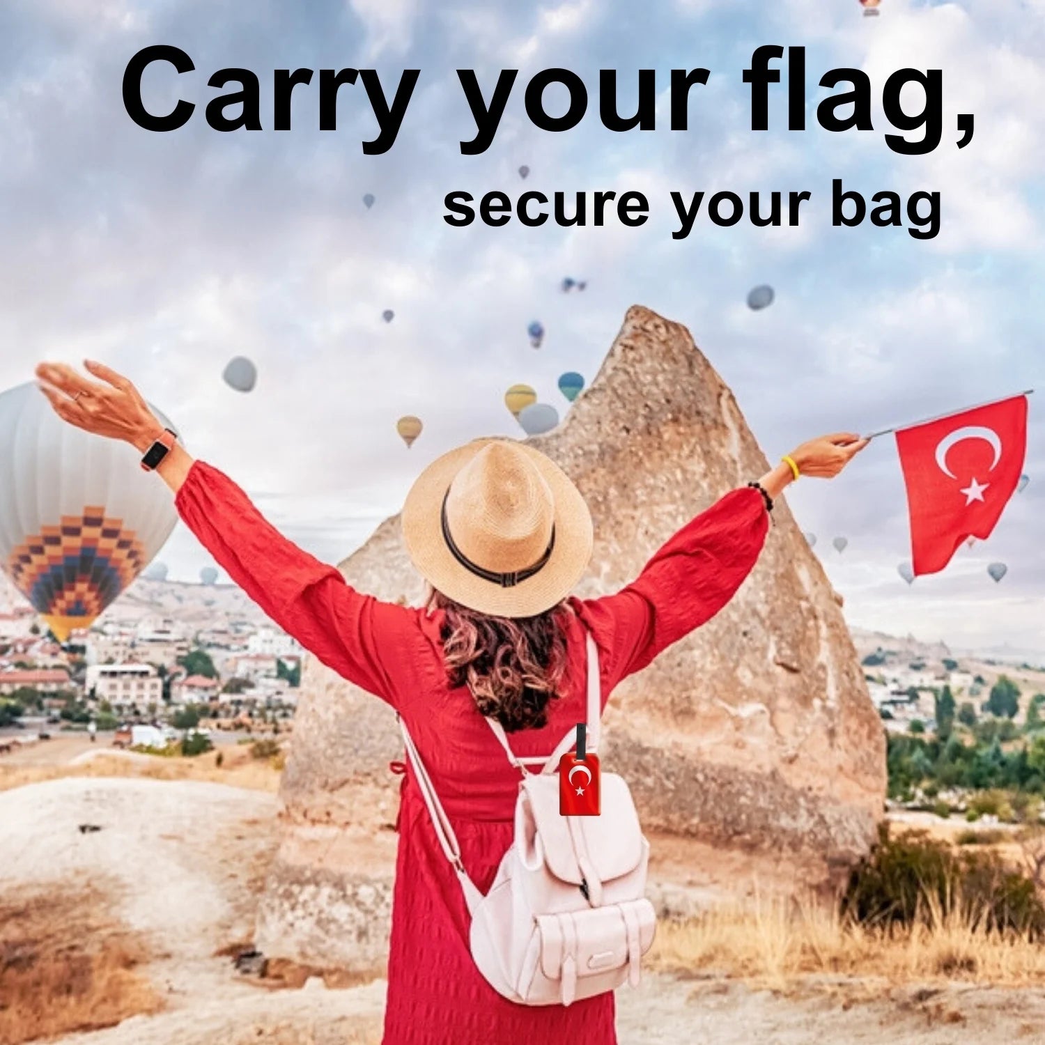 Turkey QR Bag Tag by tag8 with QR code for tracking